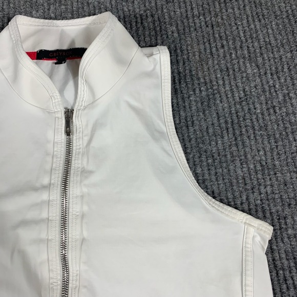 Greyson Top Womens S mall White Quarter Zip Sleeveless Performance Golf Stretch - Picture 5 of 12